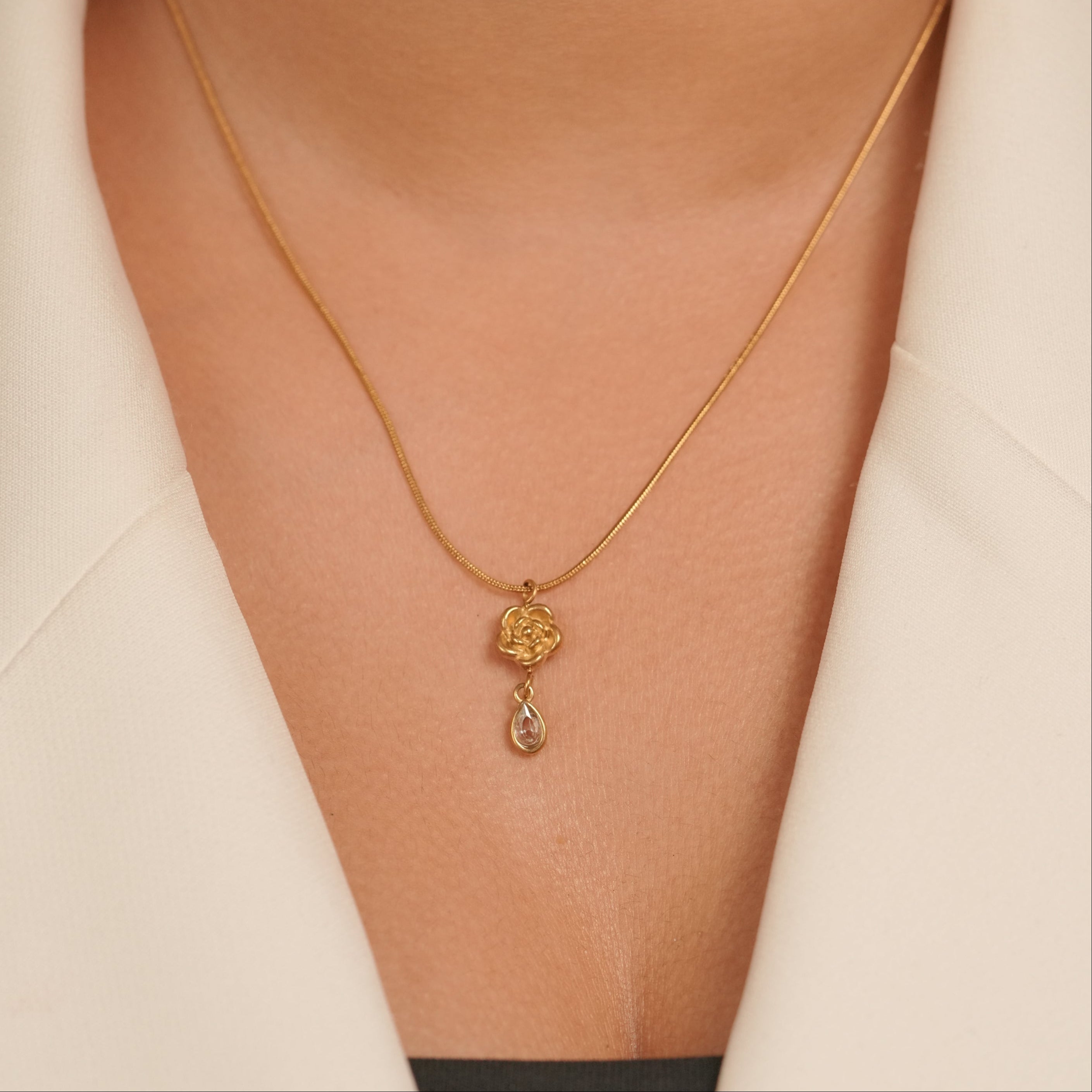 Floral Drop Necklace