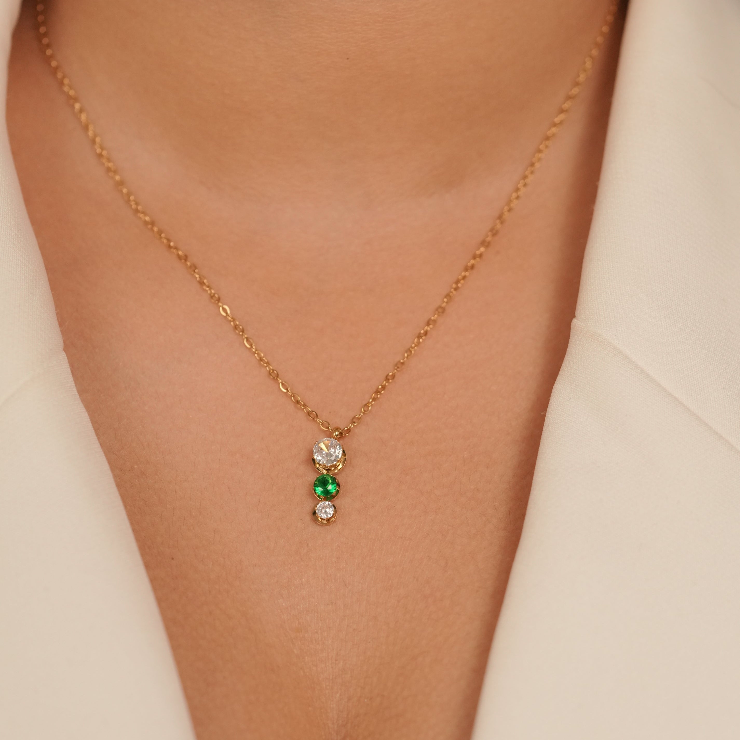 Emerald Trinity Necklace