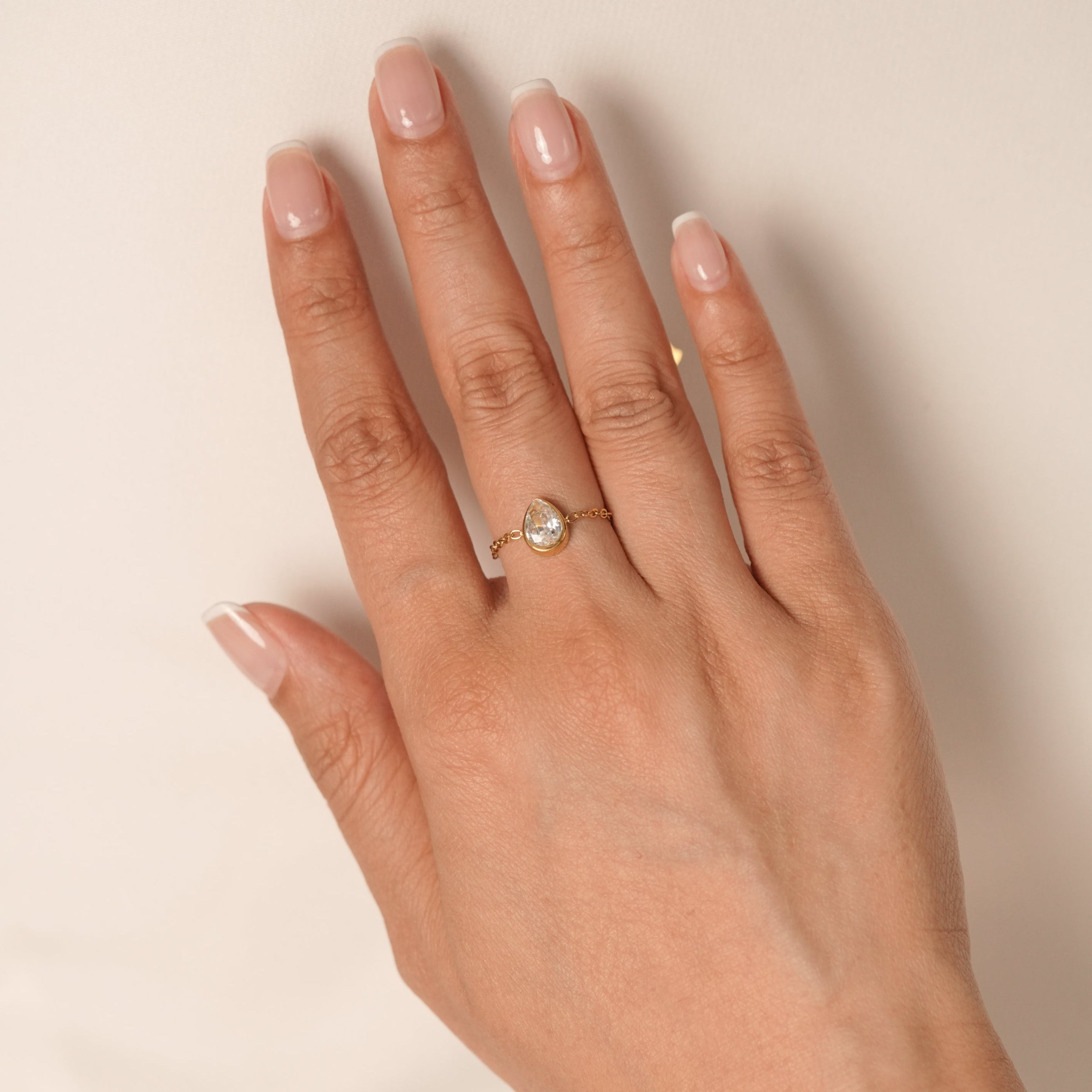 Pear Chain Adjustable Ring