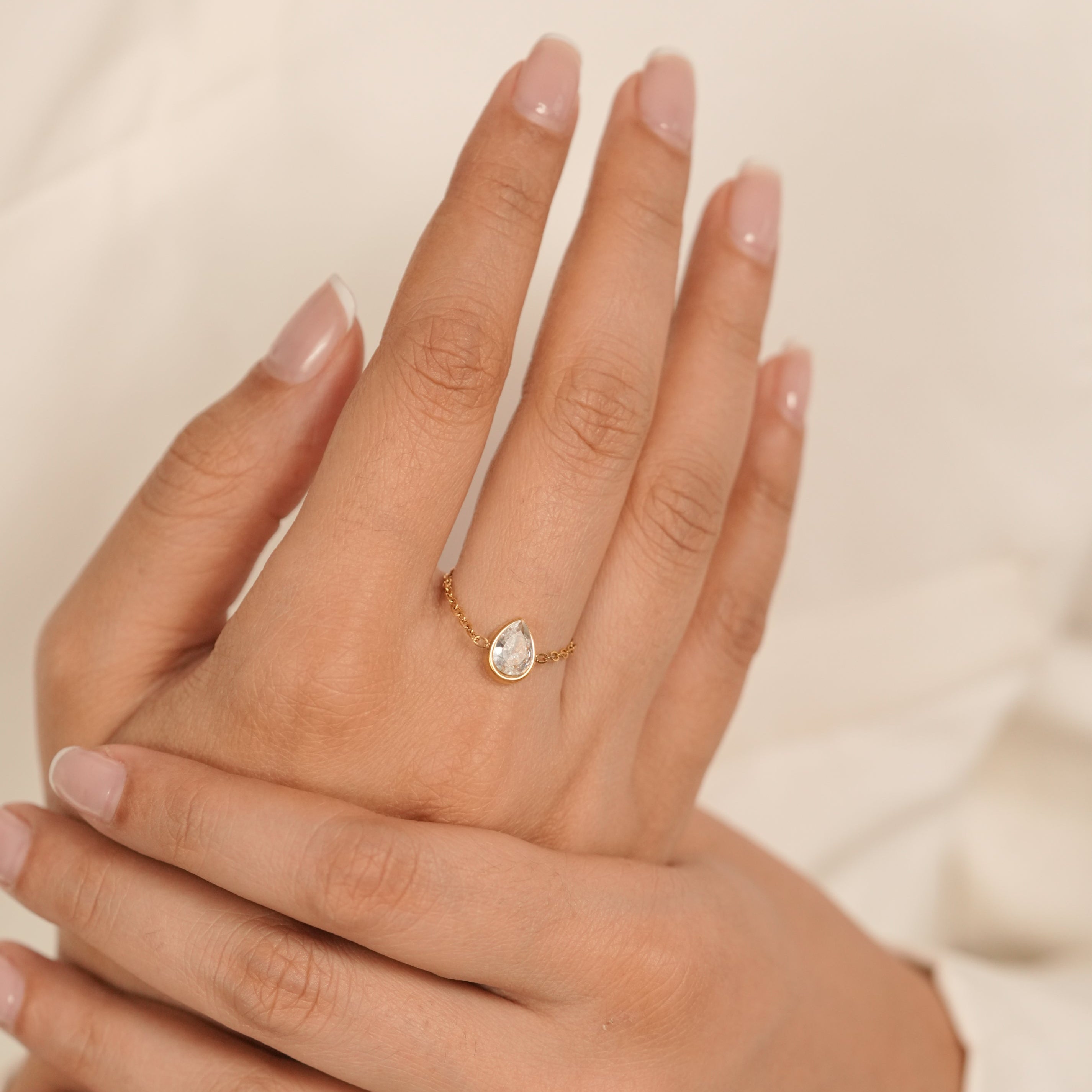 Pear Chain Adjustable Ring