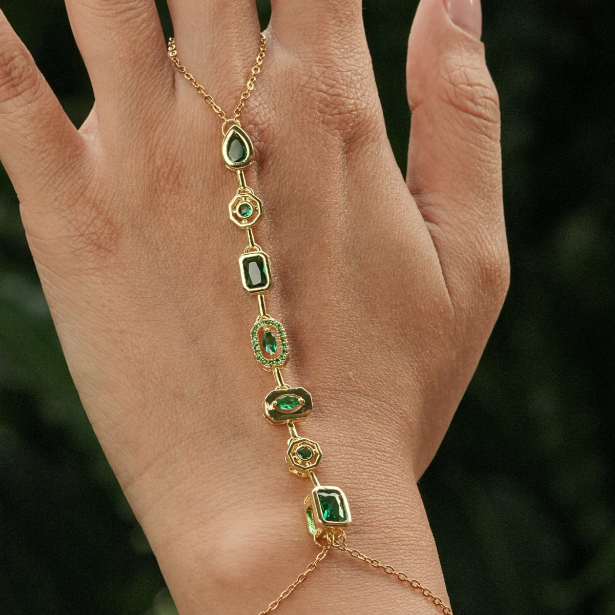 Emerald Cascade Handchain
