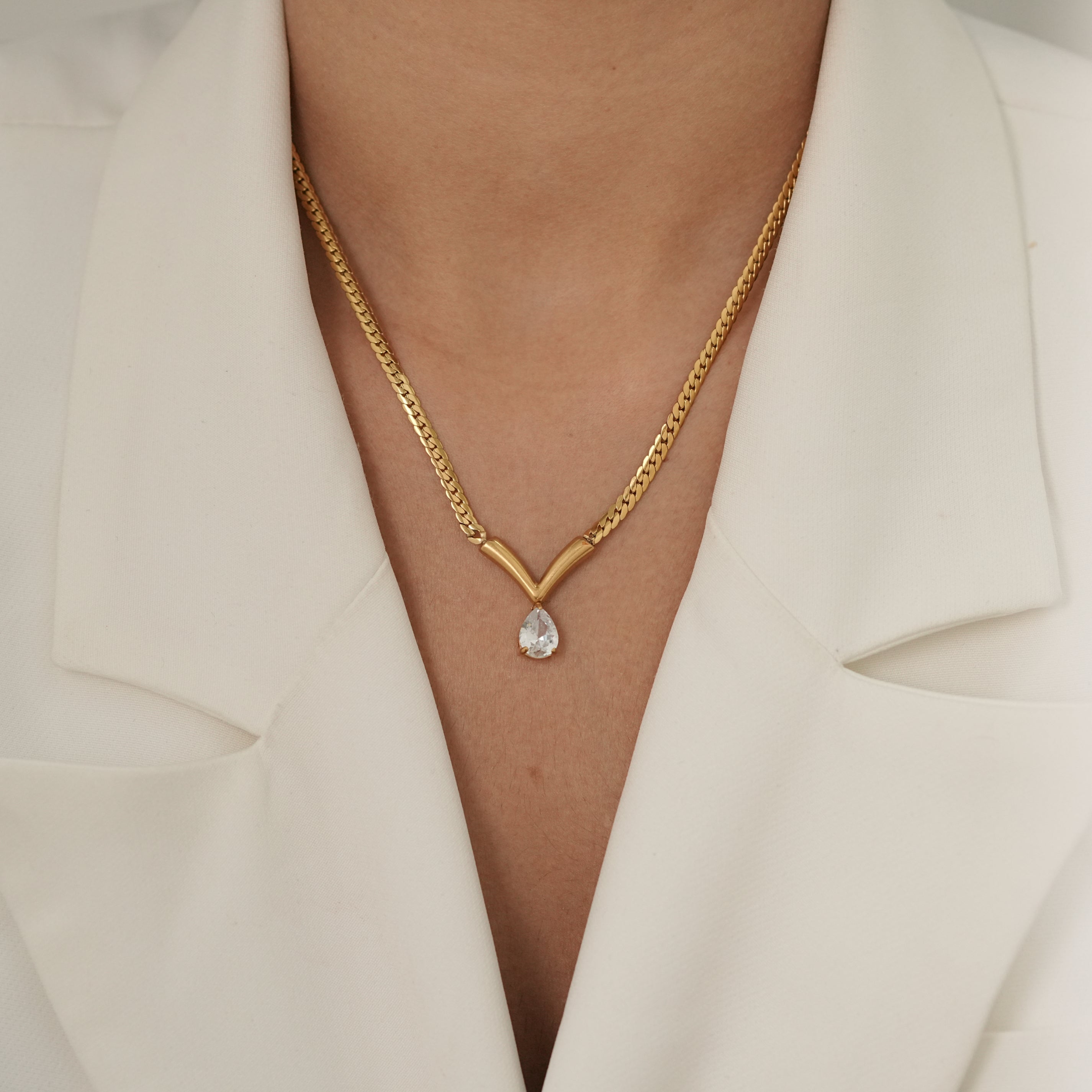 Crystal Pear Necklace