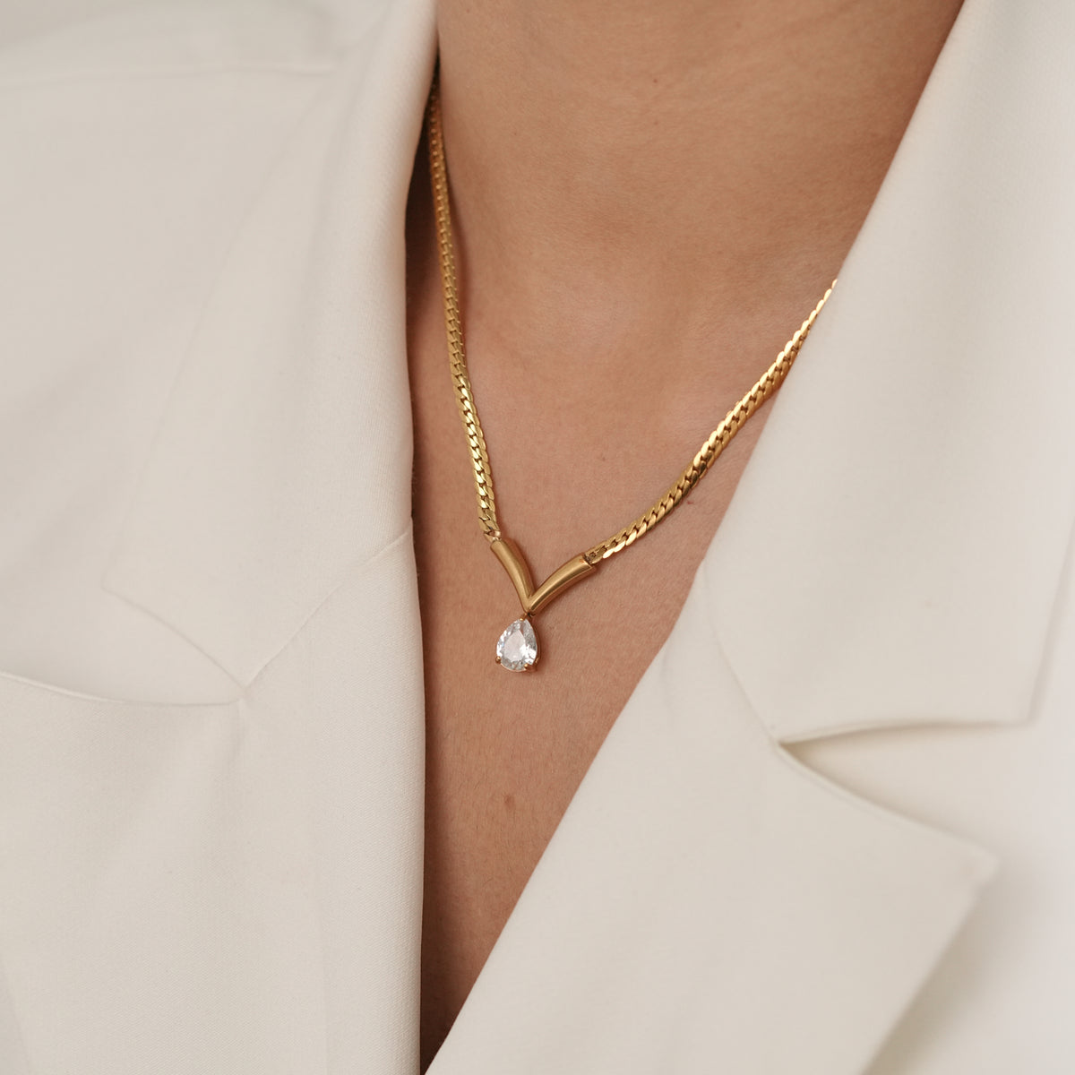 Crystal Pear Necklace