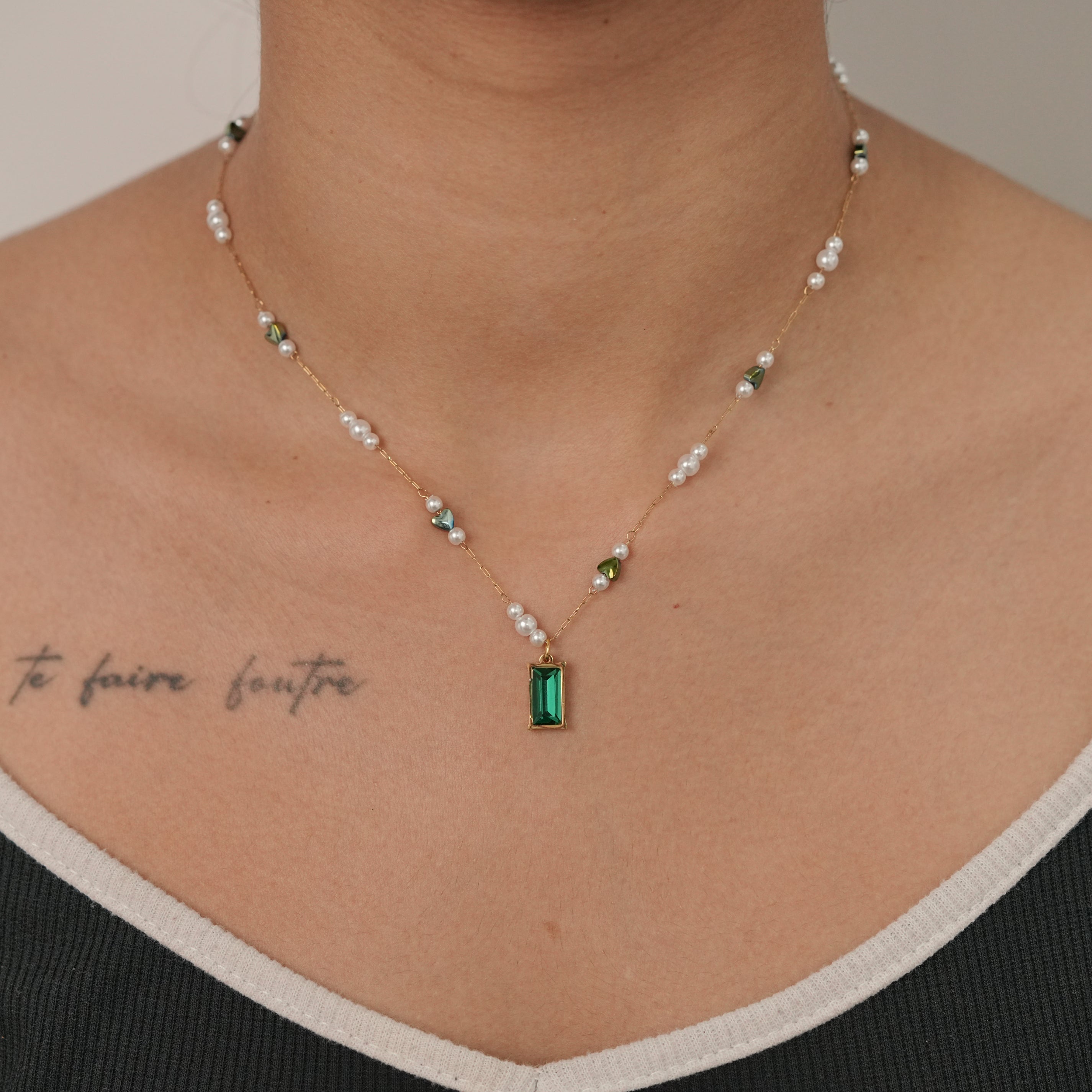Emerald Pearl Necklace