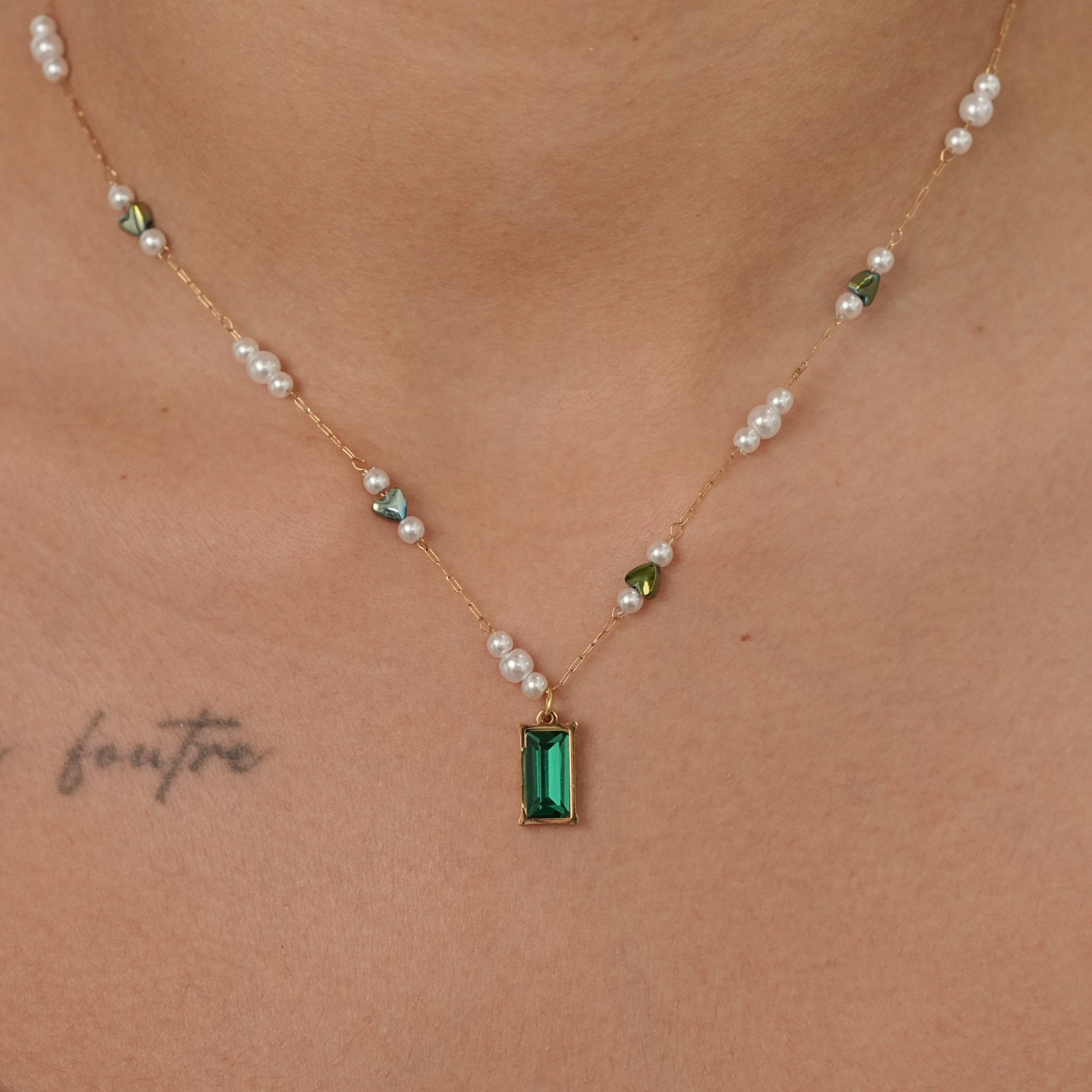 Emerald Pearl Necklace