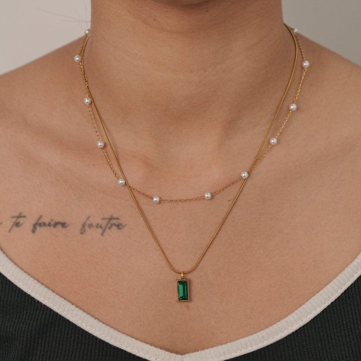 Verde Pearl Layered Necklace