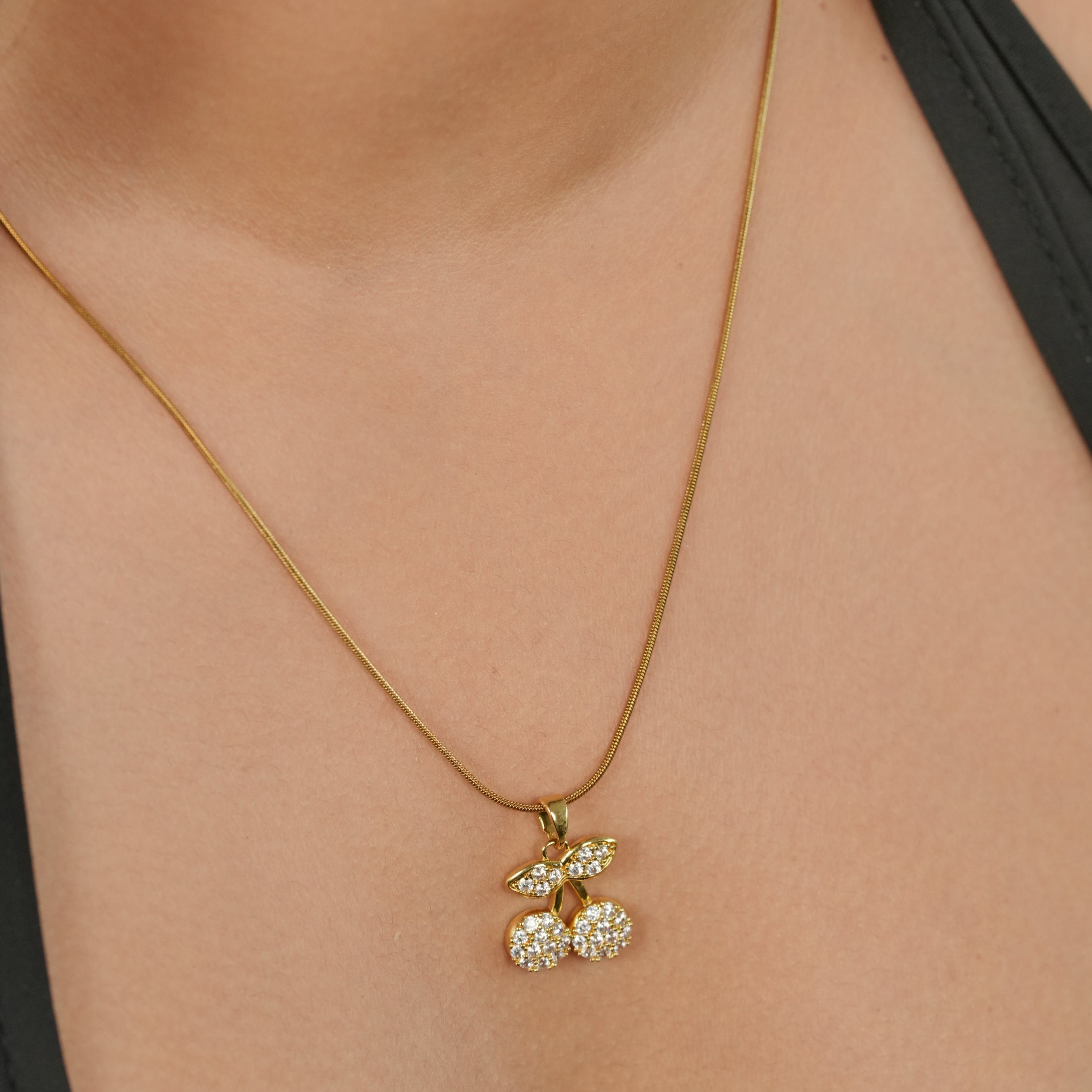 Studded Cherry Necklace