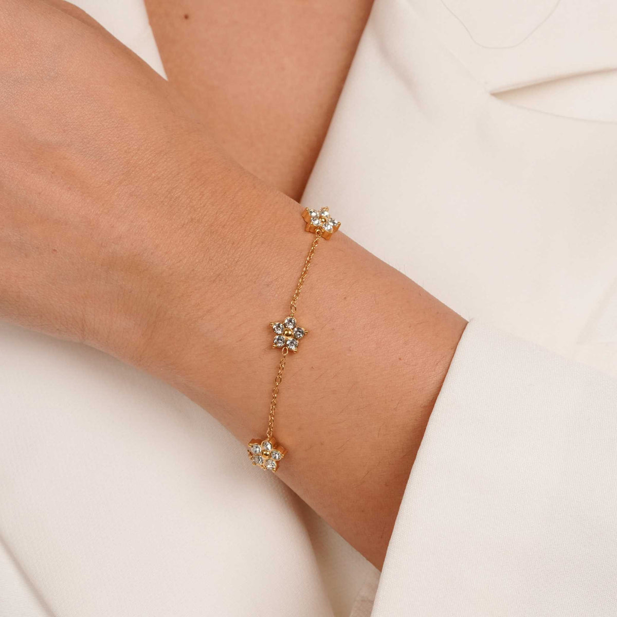 Floral Crystal Bracelet
