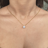 SOLITAIRE NECKLACE - 18K GOLD-PLATED