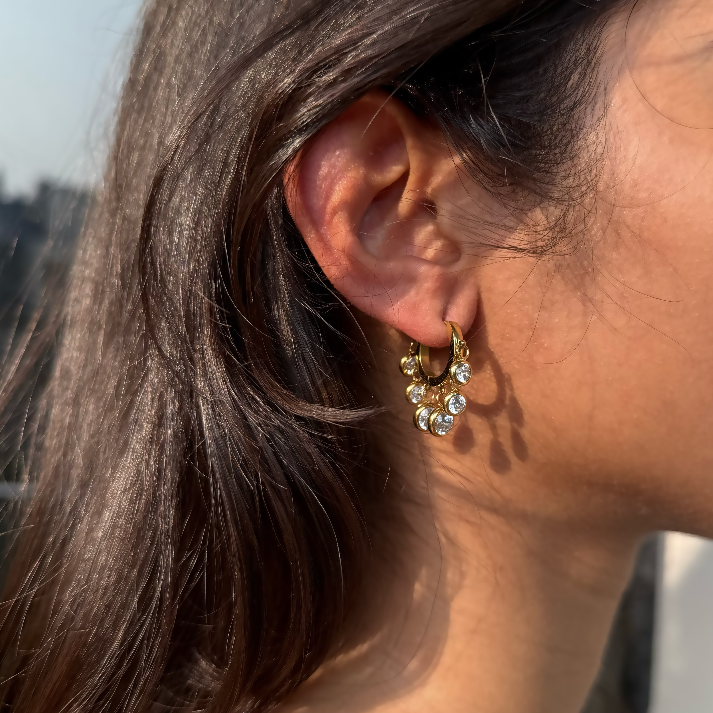 Regal Charm Hoops