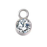 SOLITAIRE CHARM - 18K WHITE/GOLD-PLATED
