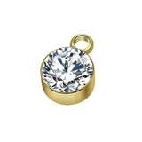 SOLITAIRE CHARM - 18K WHITE/GOLD-PLATED