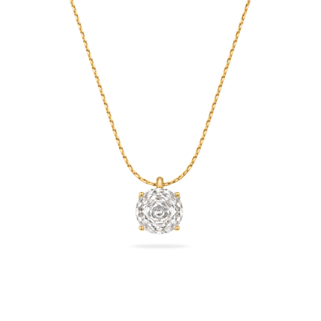 3D Rose Solitaire Necklace