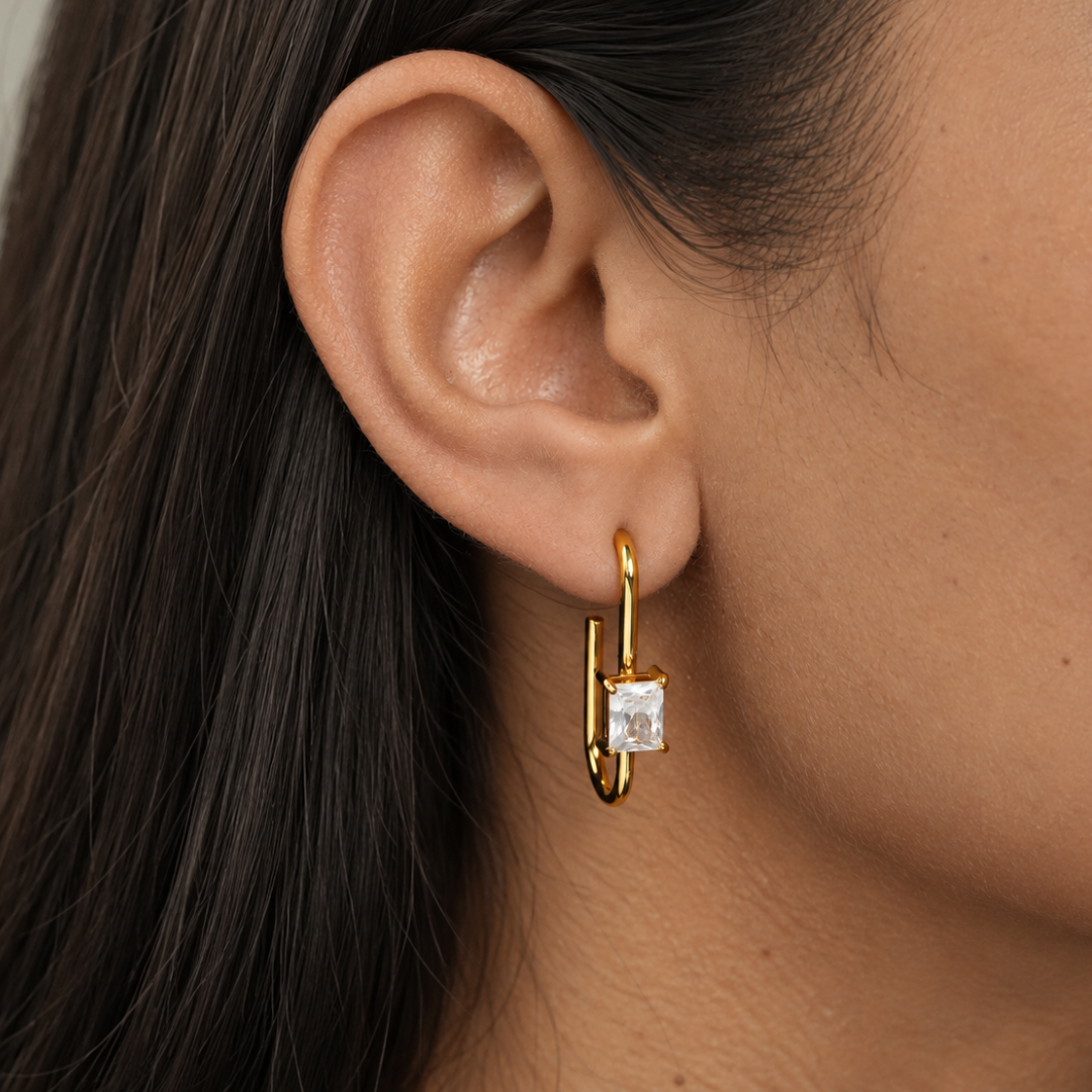Cushion Crystal Earrings