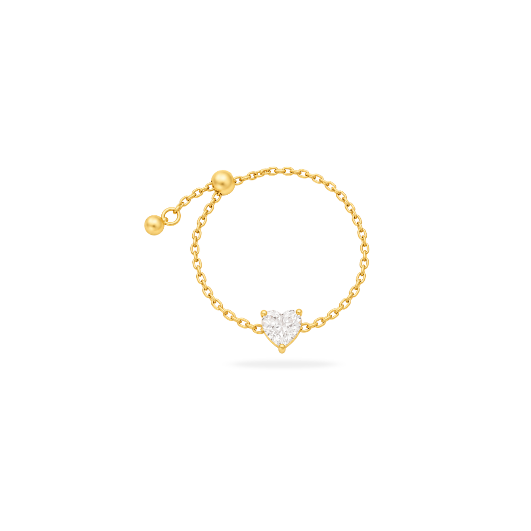 Heart Chain Adjustable Ring