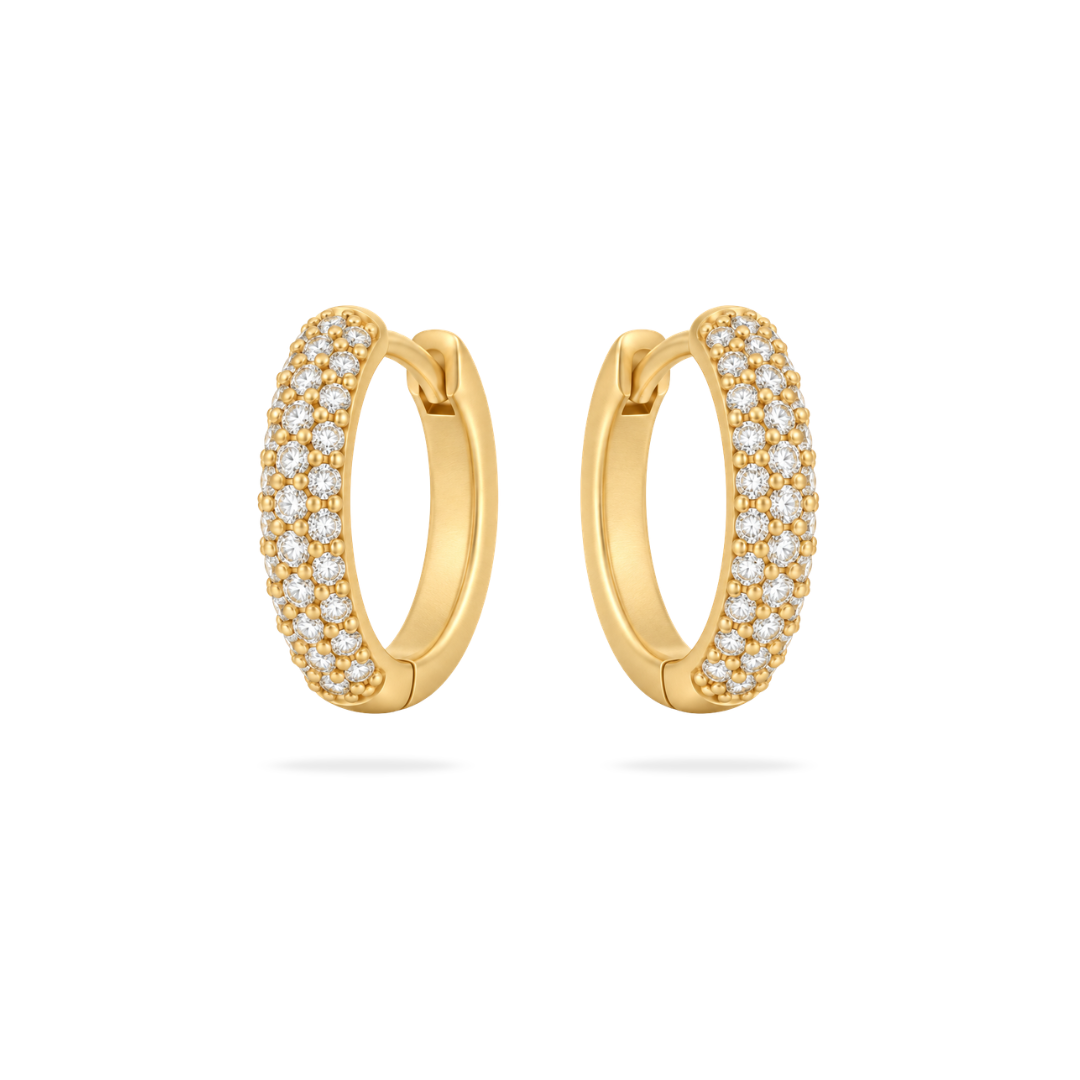 Pave Hoop Earrings