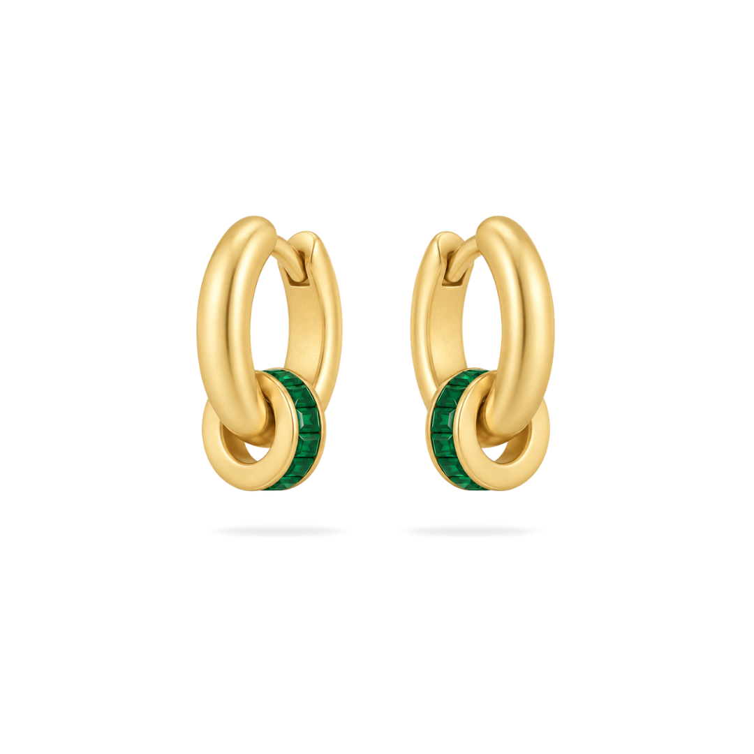 Emerald Interlock Hoops
