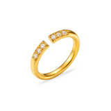 OPEN PAVE STACK RING - 18K GOLD-PLATED