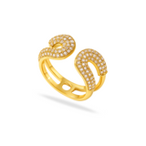 OPEN HORSESHOE RING - 18K GOLD-PLATED
