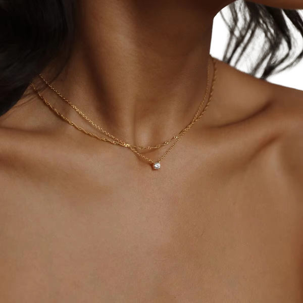 EVERYDAY NECKLACE SET OF 2- 18K GOLD-PLATED