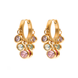 REGAL MULTI-COLOR HOOPS- 18K GOLD-PLATED