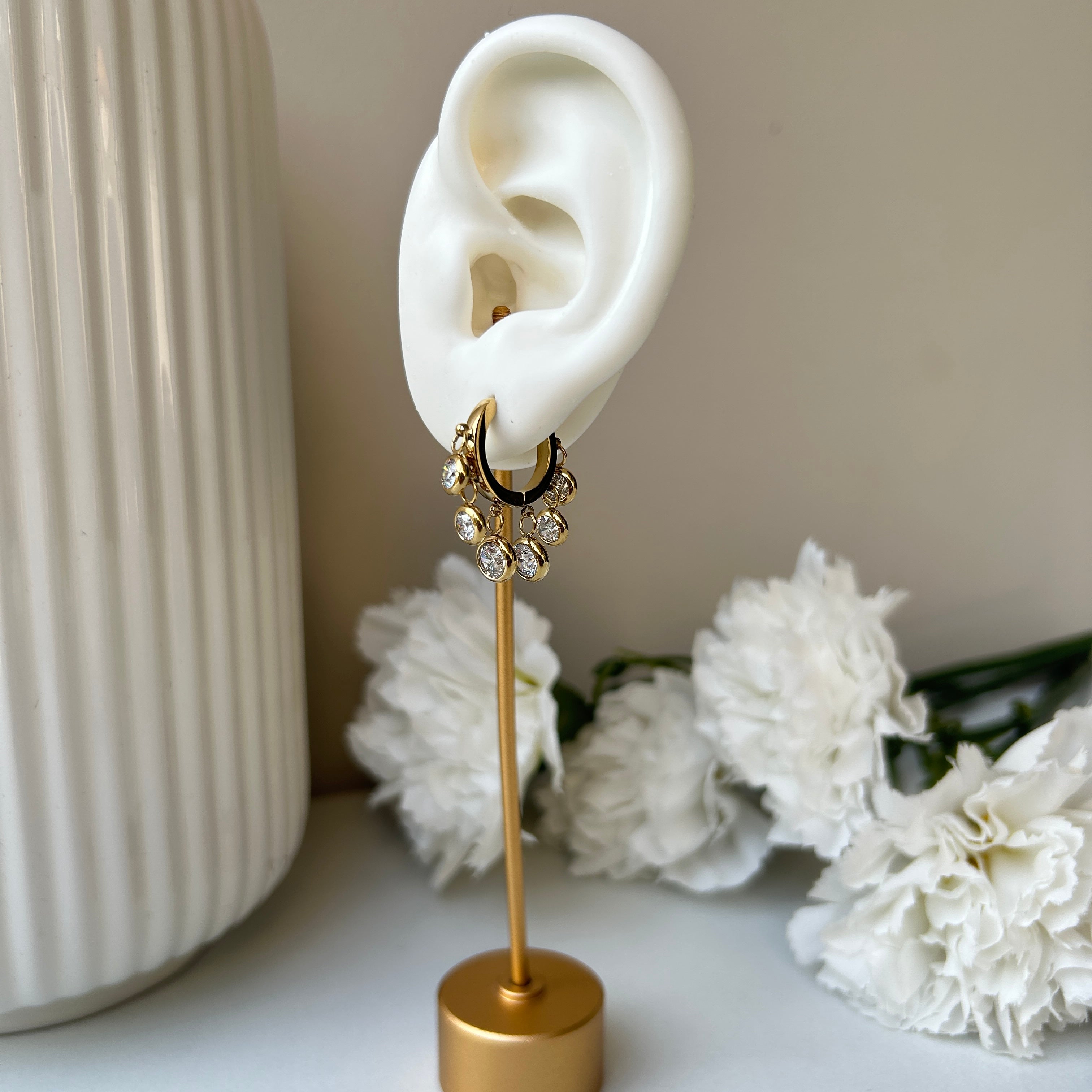 Regal Charm Hoops