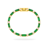 EMERALD SOLITAIRE BRACELET - 18K GOLD-PLATED