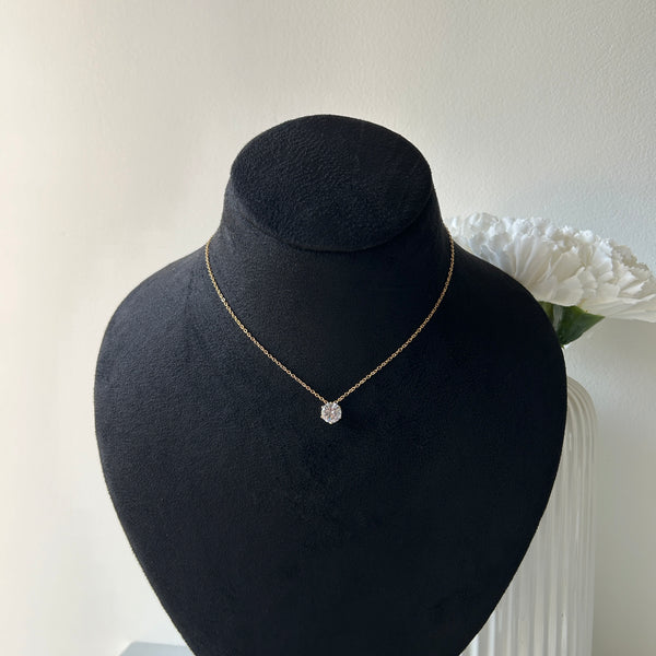 SOLITAIRE NECKLACE - 18K GOLD-PLATED