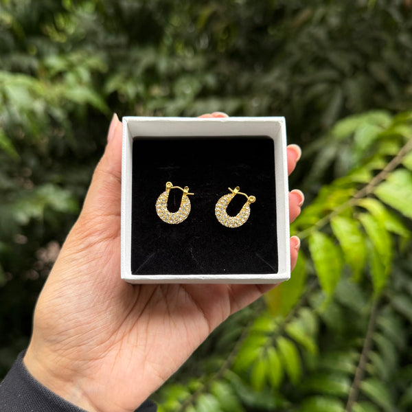 CELESTE HOOPS - 18K GOLD-PLATED