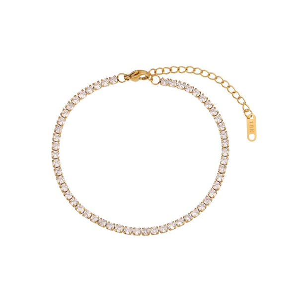 TENNIS ANKLET (3MM) - 18K GOLD-PLATED