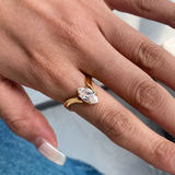 MARQUISE HIGH RING - 18K GOLD-PLATED