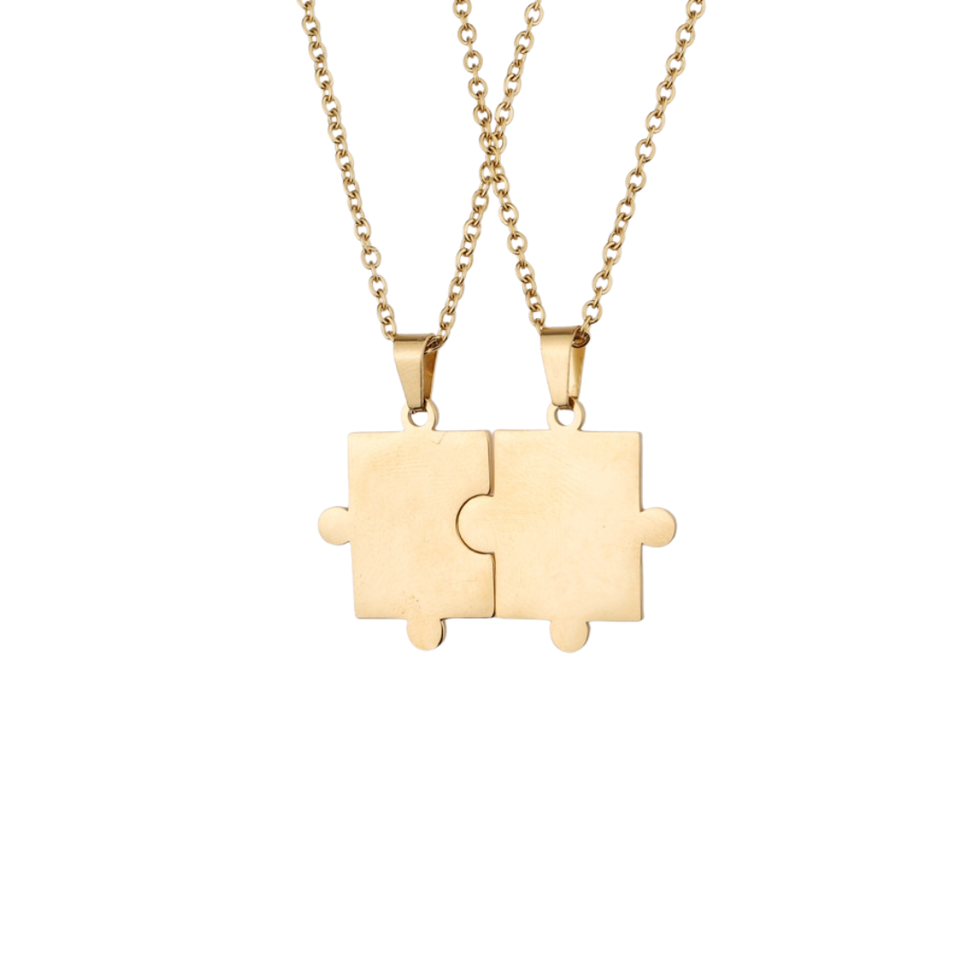 Personalised Puzzle Necklace Set Of 2