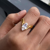 MARQUISE HIGH RING - 18K GOLD-PLATED