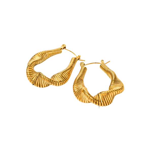 SPIRAL HOOPS - 18K GOLD PLATED