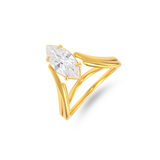 MARQUISE HIGH RING - 18K GOLD-PLATED