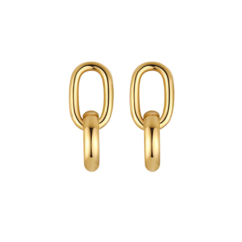 MINI LINKS EARRINGS - 18K GOLD-PLATED