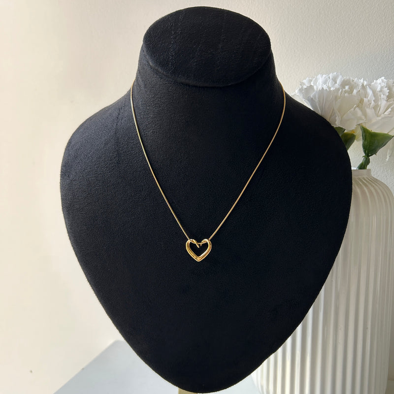 HEART ROPE NECKLACE - 18K GOLD-PLATED