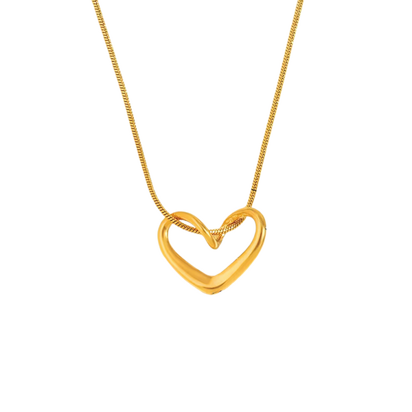 HEART ROPE NECKLACE - 18K GOLD-PLATED