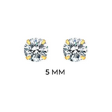 SOLITAIRE STUDS (5MM)- 18K GOLD-PLATED