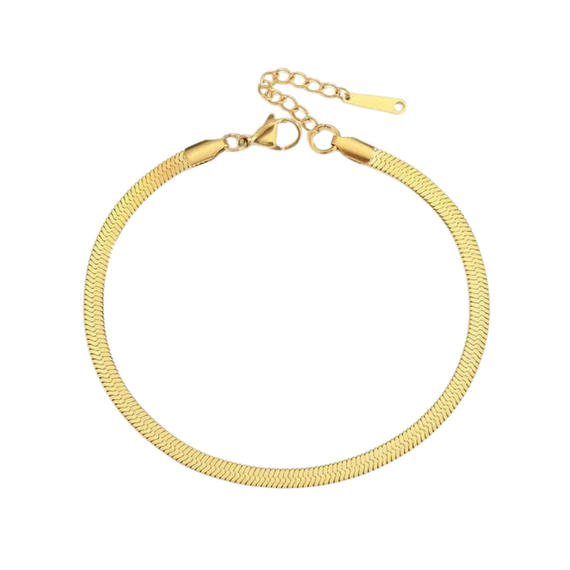 SNAKE CHAIN ANKLET - 18K GOLD-PLATED