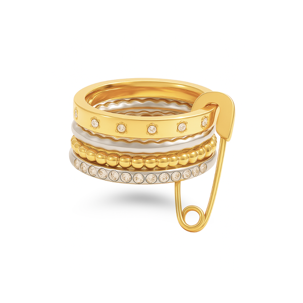 CARABINER RING SET - 18K GOLD-PLATED