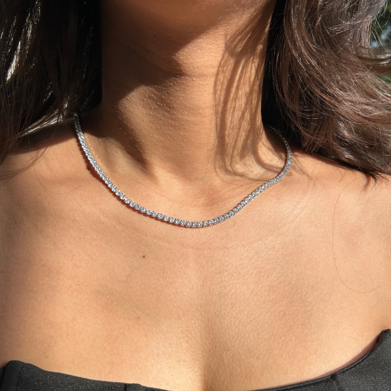 TENNIS NECKLACE/CHOKER (3MM) - Fine Silver