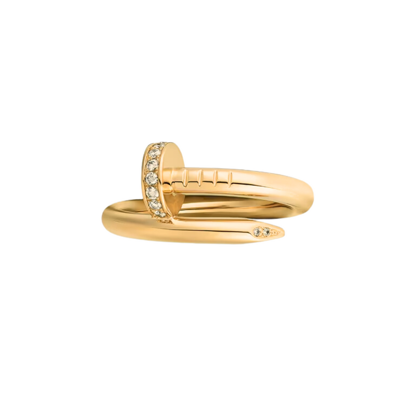 STUDDED NAIL RING - 18K GOLD-PLATED