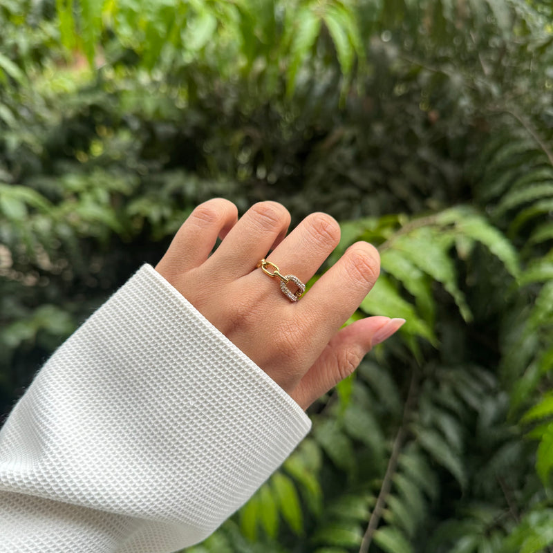 LINK RING - 18K GOLD-PLATED