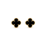 BLACK CLOVER EARINGS  - 18K GOLD-PLATED