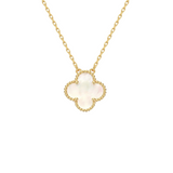 WHITE CLOVER NECKLACE - 18K GOLD-PLATED