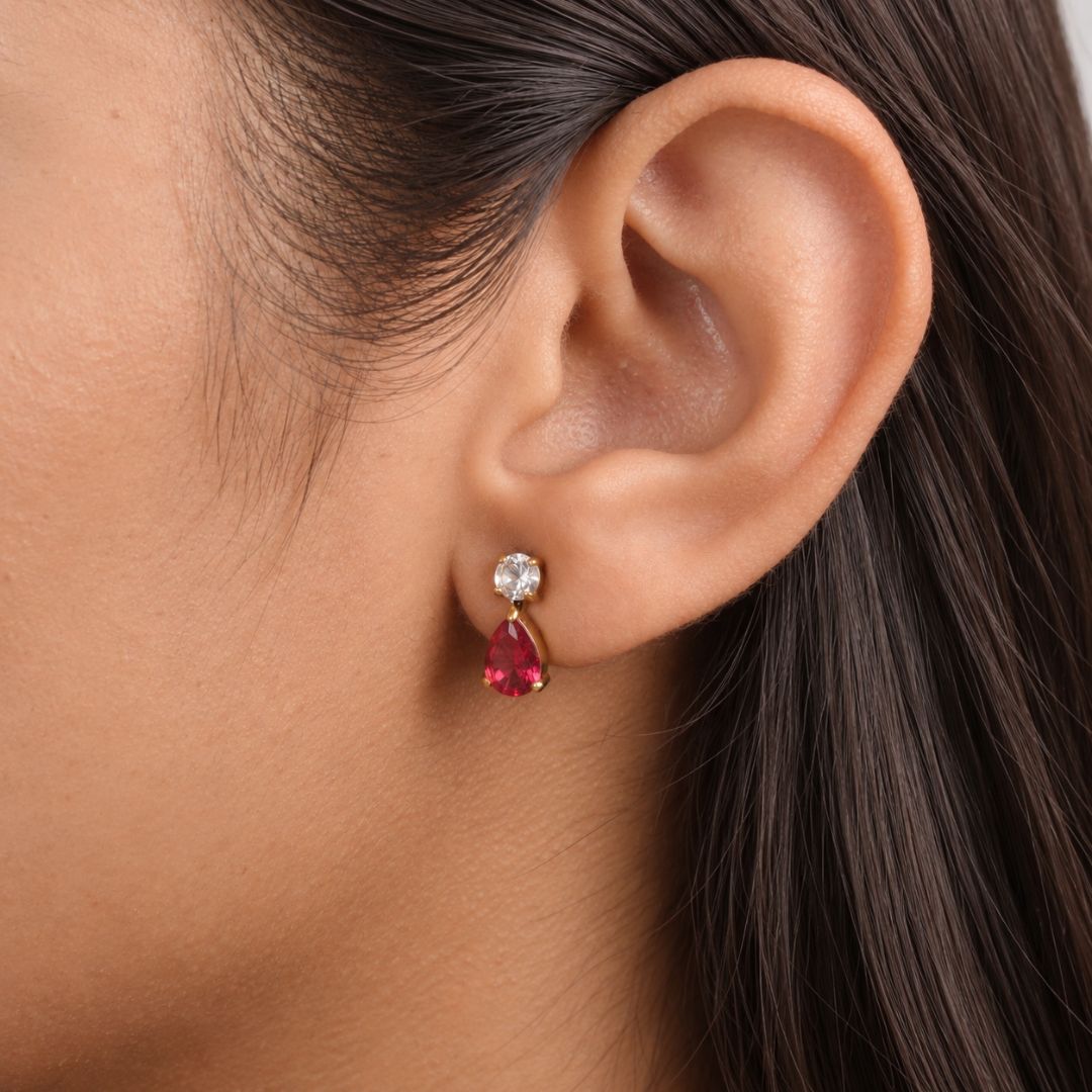 Ruby Teardrop Earrings