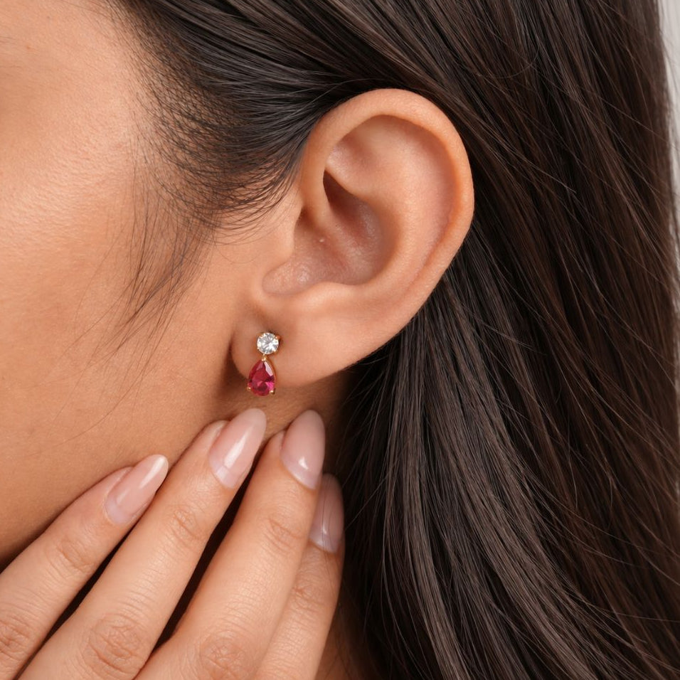 Ruby Teardrop Earrings
