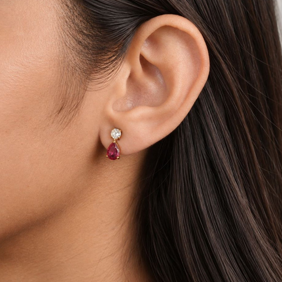 Ruby Teardrop Earrings