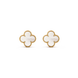 WHITE CLOVER EARINGS - 18K GOLD-PLATED